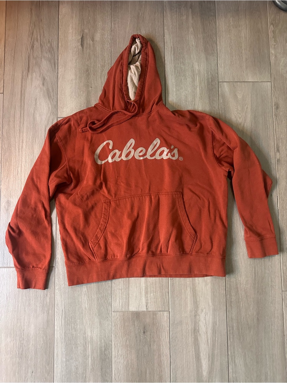 Cabela's Hooded Pullover Sweatshirt in Rust Orange